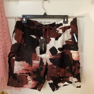 Dolce & Gabbana Black and Brown Swim Trunks